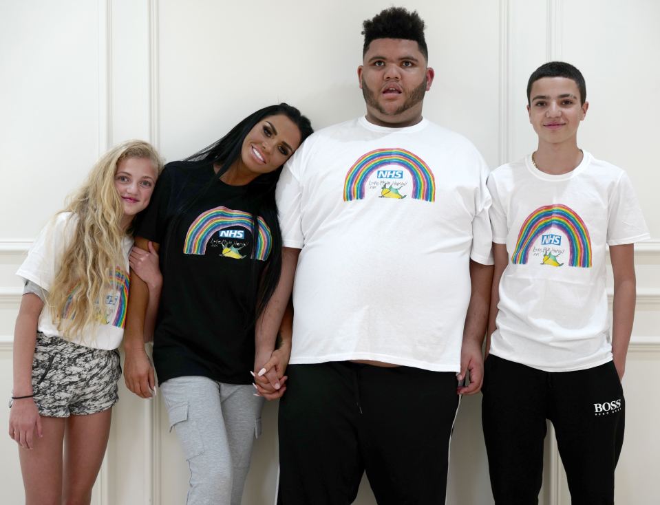  Katie Price's son Harvey (second right) has the condition