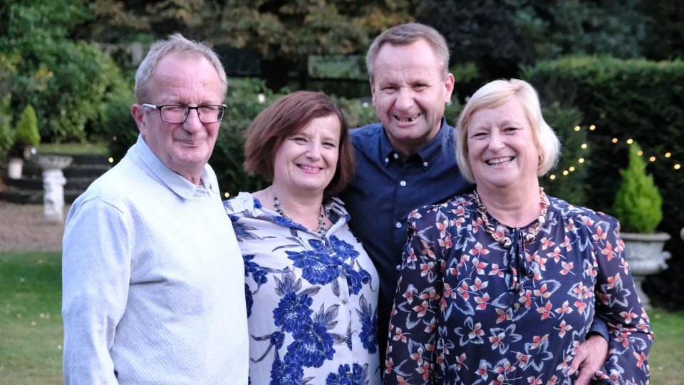 Tony, Christine, Julie (L-R) didn't know they had another brother and were happy to meet with Simon (centre)