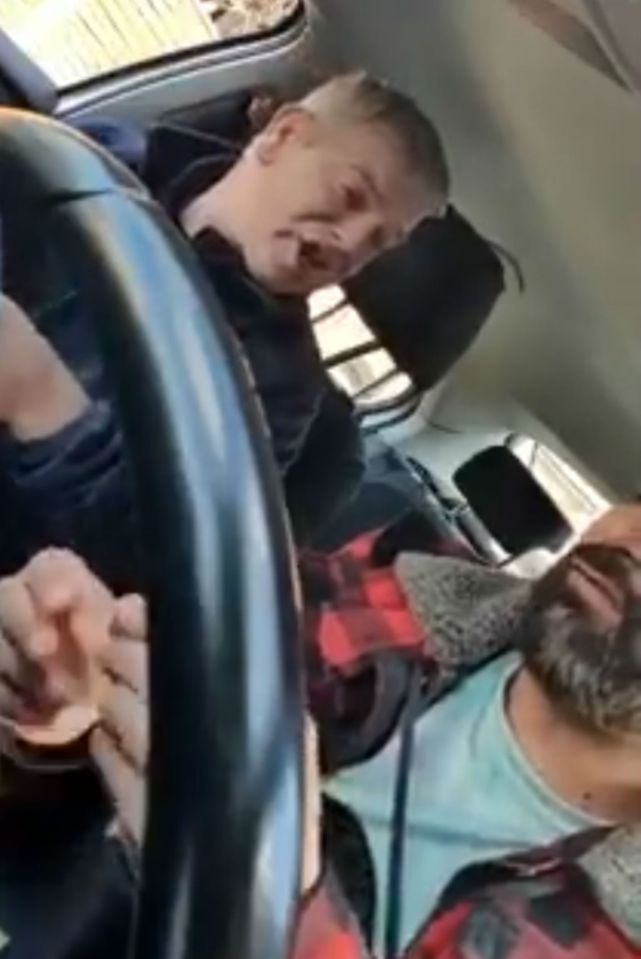 The abuse continued as the driver calmly counted the man's change