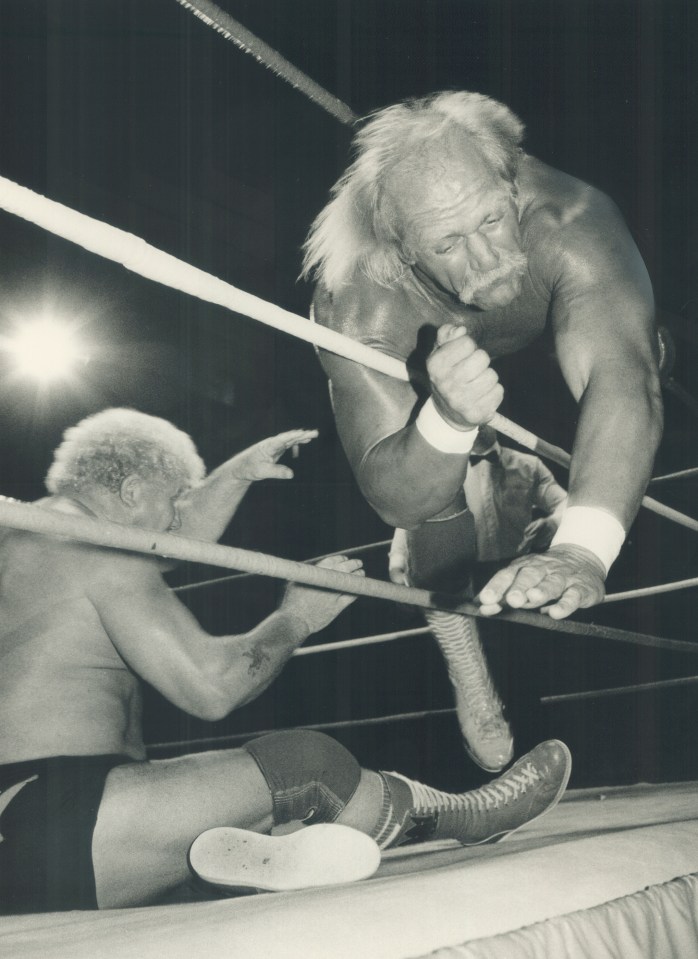  Harley Race and Hogan battle each other in the ring