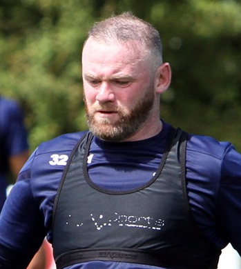  Wayne Rooney looked thin on top as he took part in Derby training today