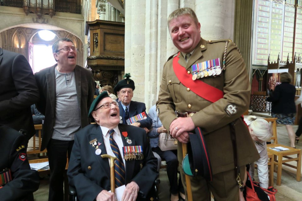  Derek with his son Barry (left) at in Bayeux cathedral in 2017