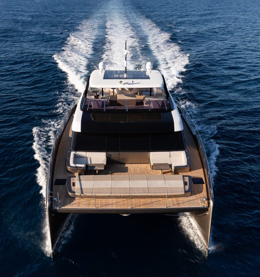  The yacht is powered by two 1,200 hp engines