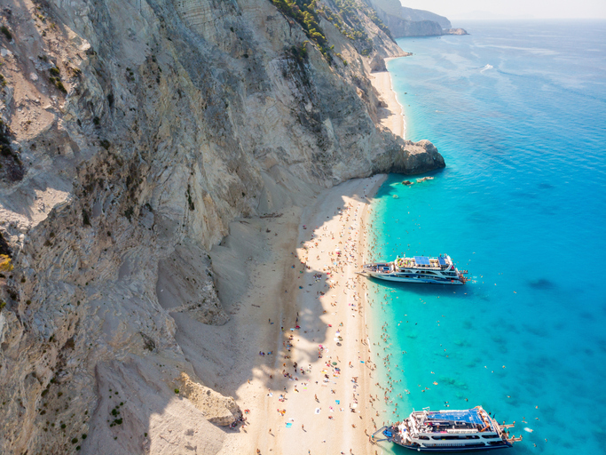 Only the brave will go down the rocky cliffs to this beach