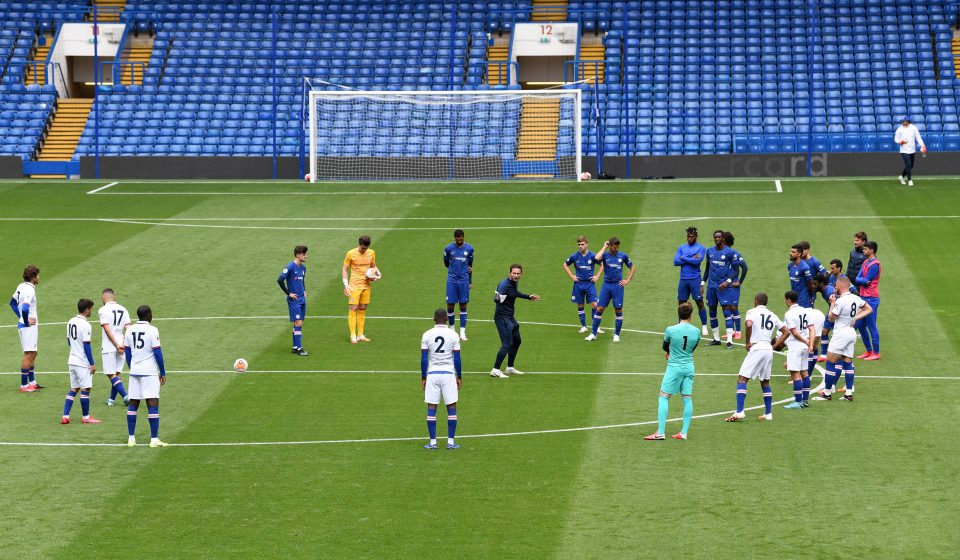  Chelsea players played in an intra-squad friendly match at Stamford Bridge ahead of the Premier Leagues return