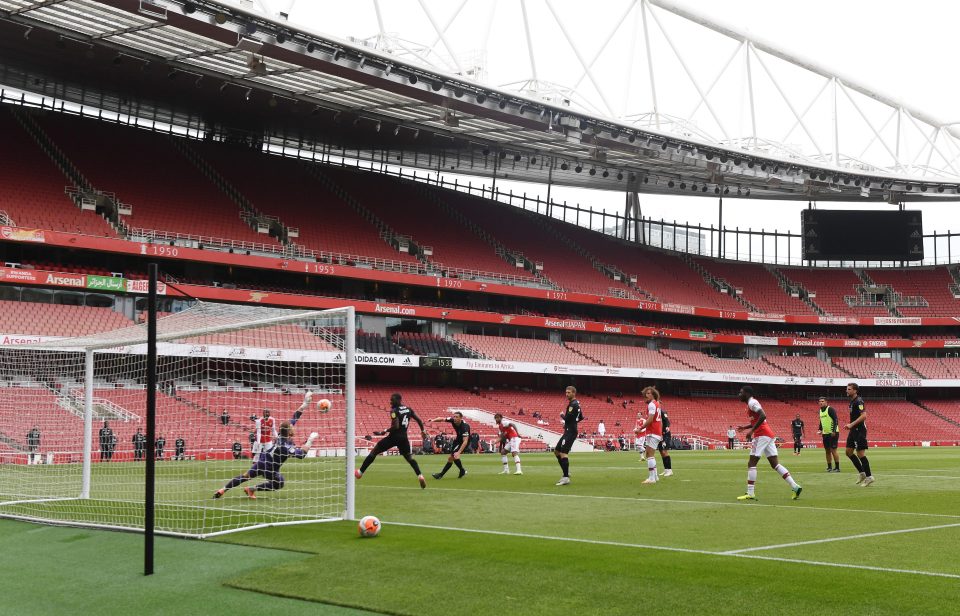  Arsenal played behind-closed-doors ahead of the Premier League restart on June 17