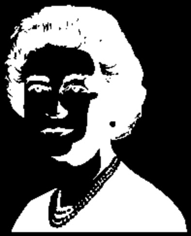 A similar illusion occurs when you stare at this black and white image of the Queen