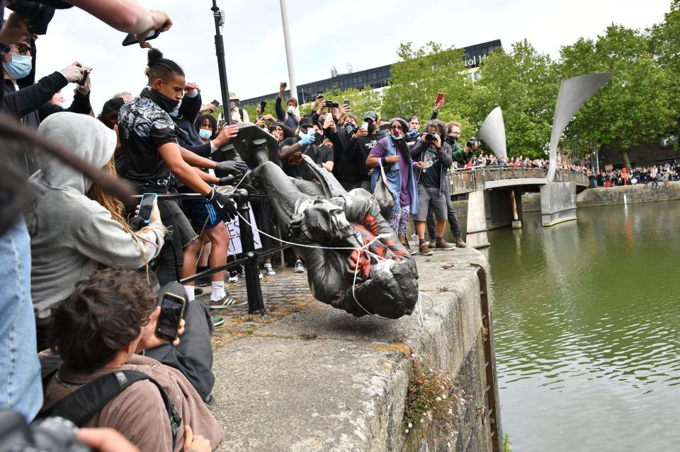  It came after protestors threw the statue of Edward Colston in the harbour in Bristol