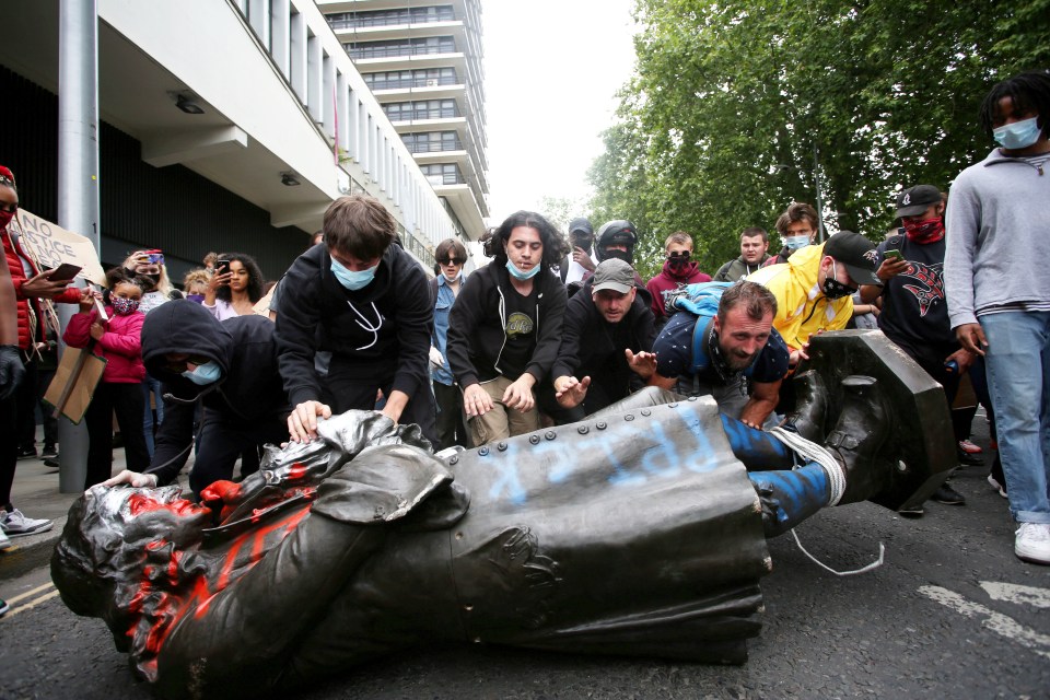 More than 10,000 people turned out to Bristol's Black Lives Matter protest where they rolled the statue down to the harbour