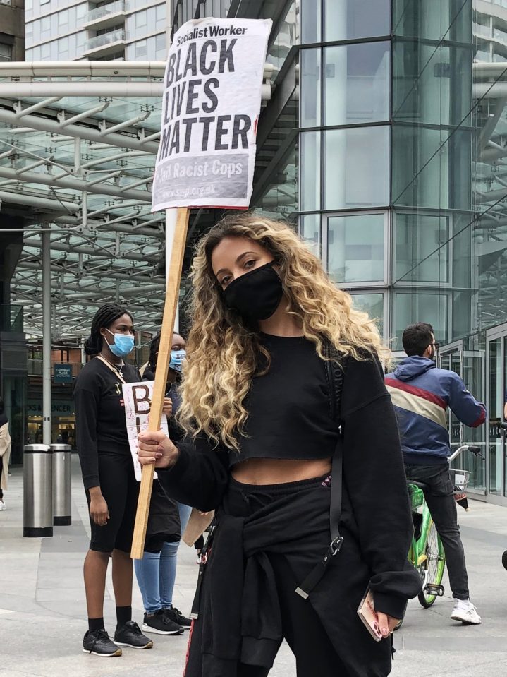  Little Mix star Jade Thirlwall at the protest in London on Sunday