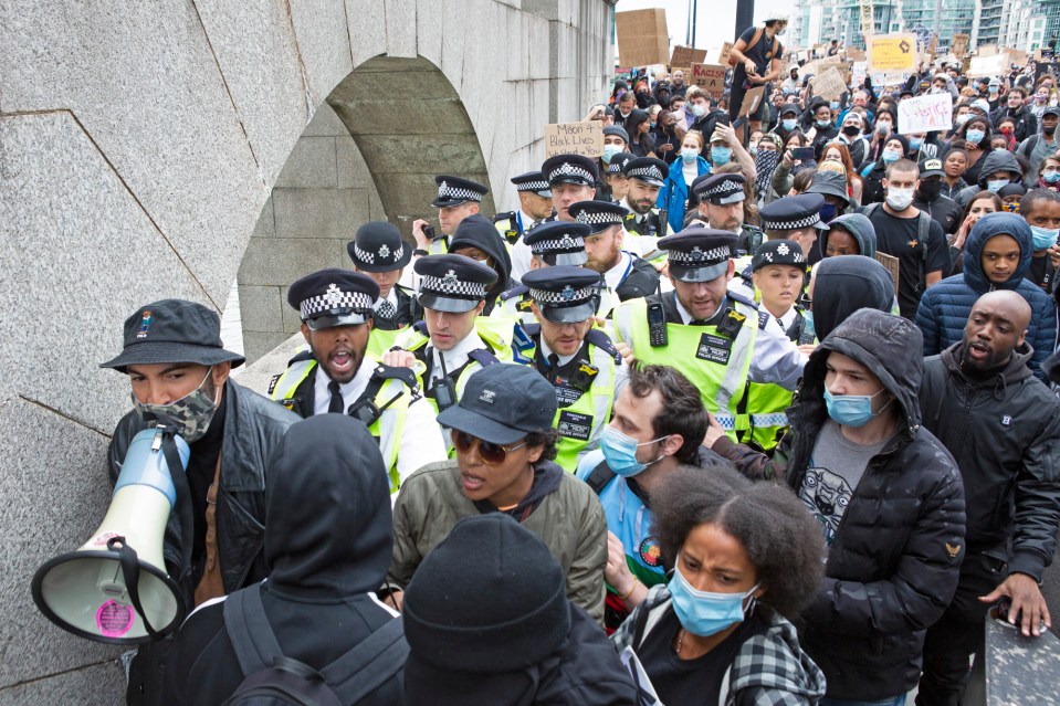  The protest on Sunday has been largely peaceful