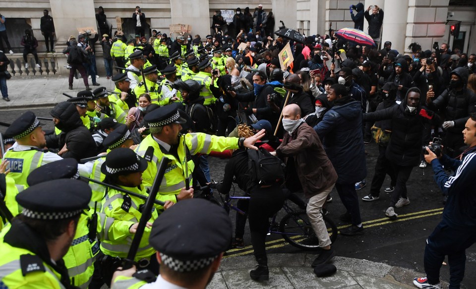 Police and protesters clashed again this evening during a Black Lives Matter protest