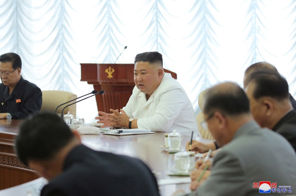 Kim seen this week at a meeting with senior officials from the Workers' Party