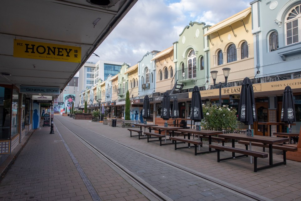  The deserted streets of Christchurch during New Zealand's lockdown