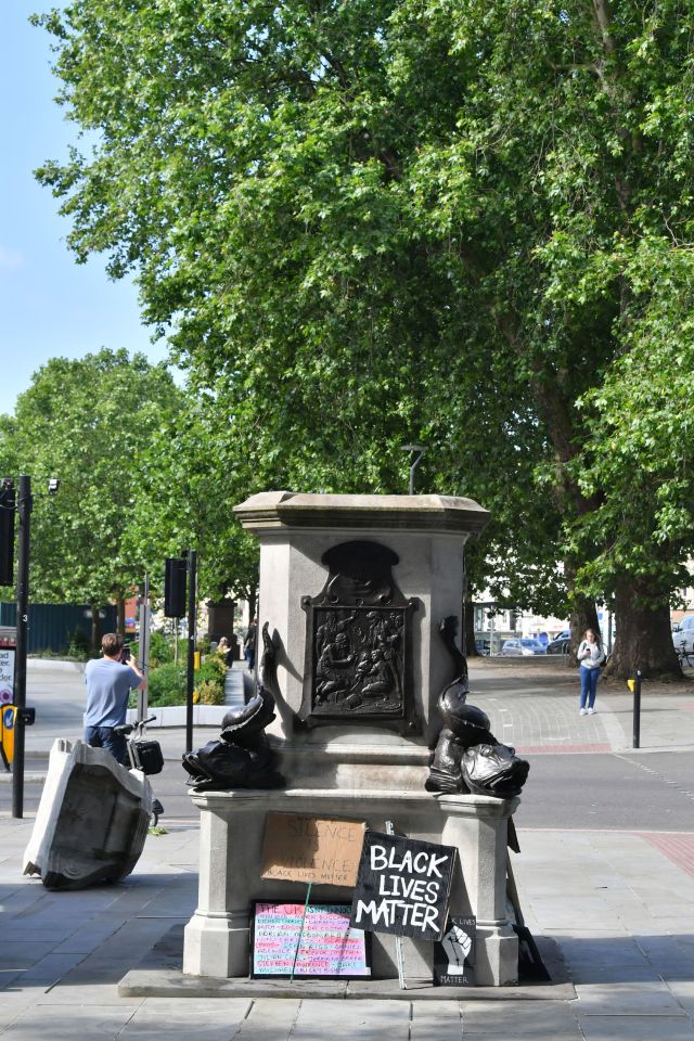 Colston's plinth now stands empty with Black Lives Matter placards, but numerous venues are still named after the slave trader