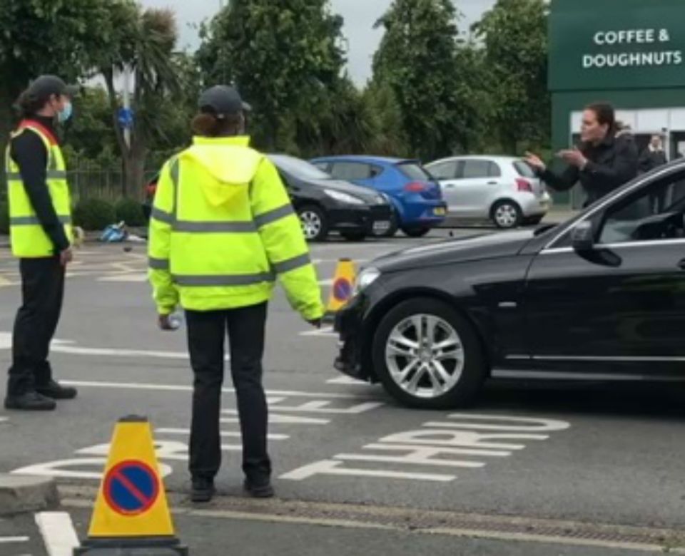 The women had not been allowed to join the queue at the drive-thru