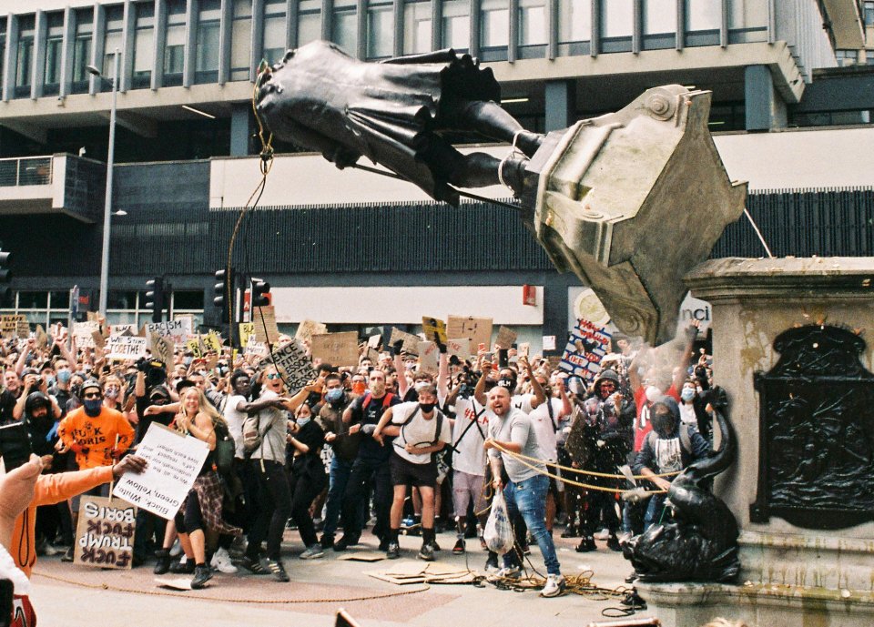 The dramatic moment that the statue of Edward Colston was pulled from its plinth in Bristol city centre