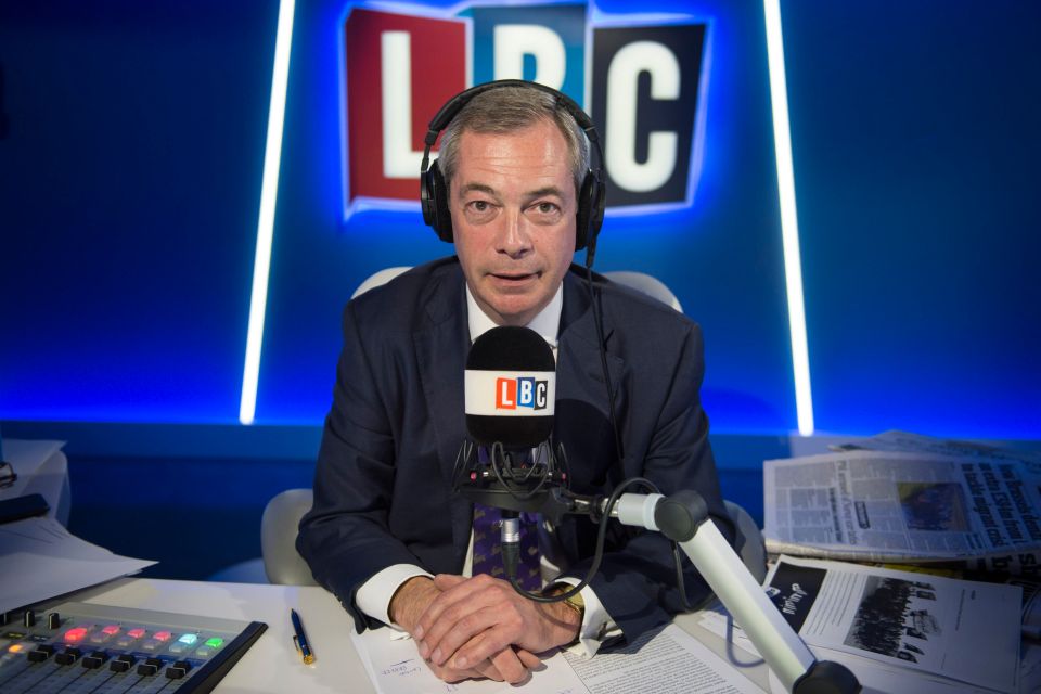  Nigel Farage has been forced to resign from his show on LBC radio with "immediate effect"