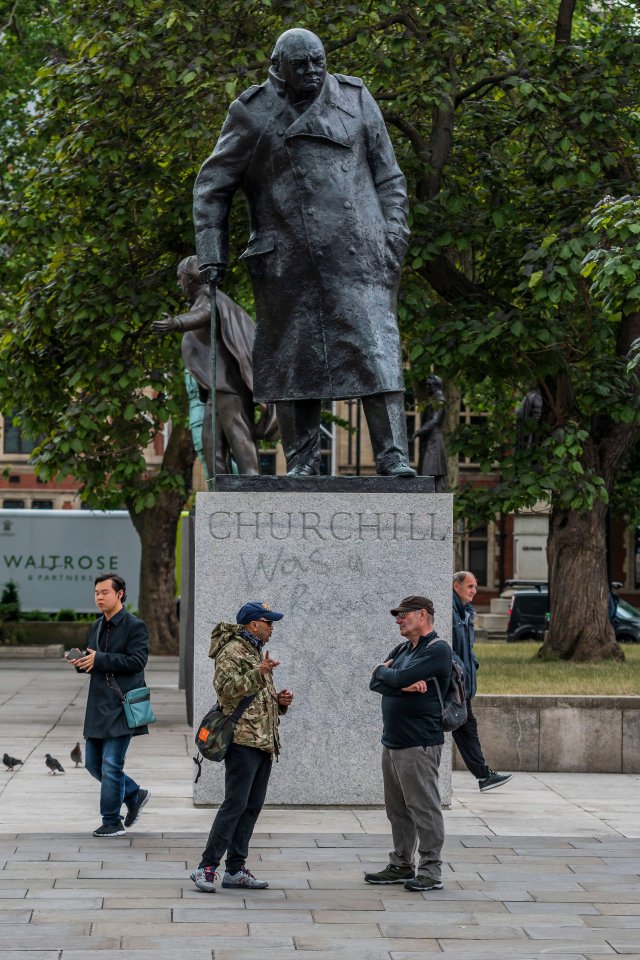 Churchill's statue was vandalised last weekend