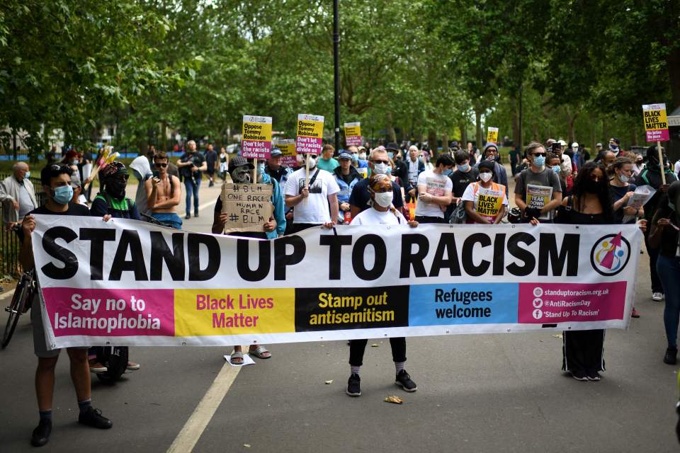 Seperate protesters gathered in support of the Black Lives Matter movement for action in Hyde Park