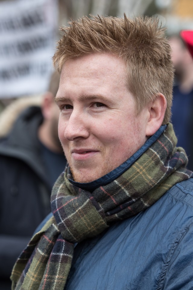 John Meighan, who was the head of the FLA  leader, at a Football Lads Alliance demonstration against Islam and extremism in Birmingham