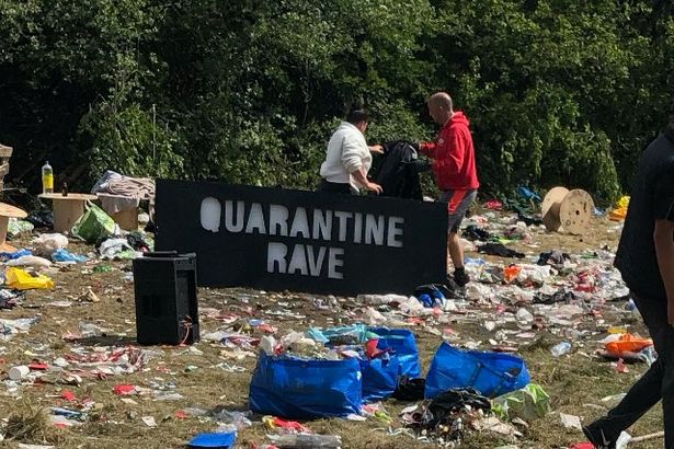  Hundreds of people are thought to have attended raves in Oldham and in Trafford on Saturday night