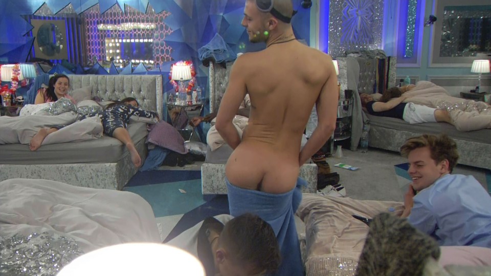  Aaron caused a stir after flashing his bum at Joel