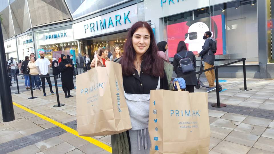 Talisha Haq was among around 100 people who queued up outside a Primark store in Birmingham from 4.30am