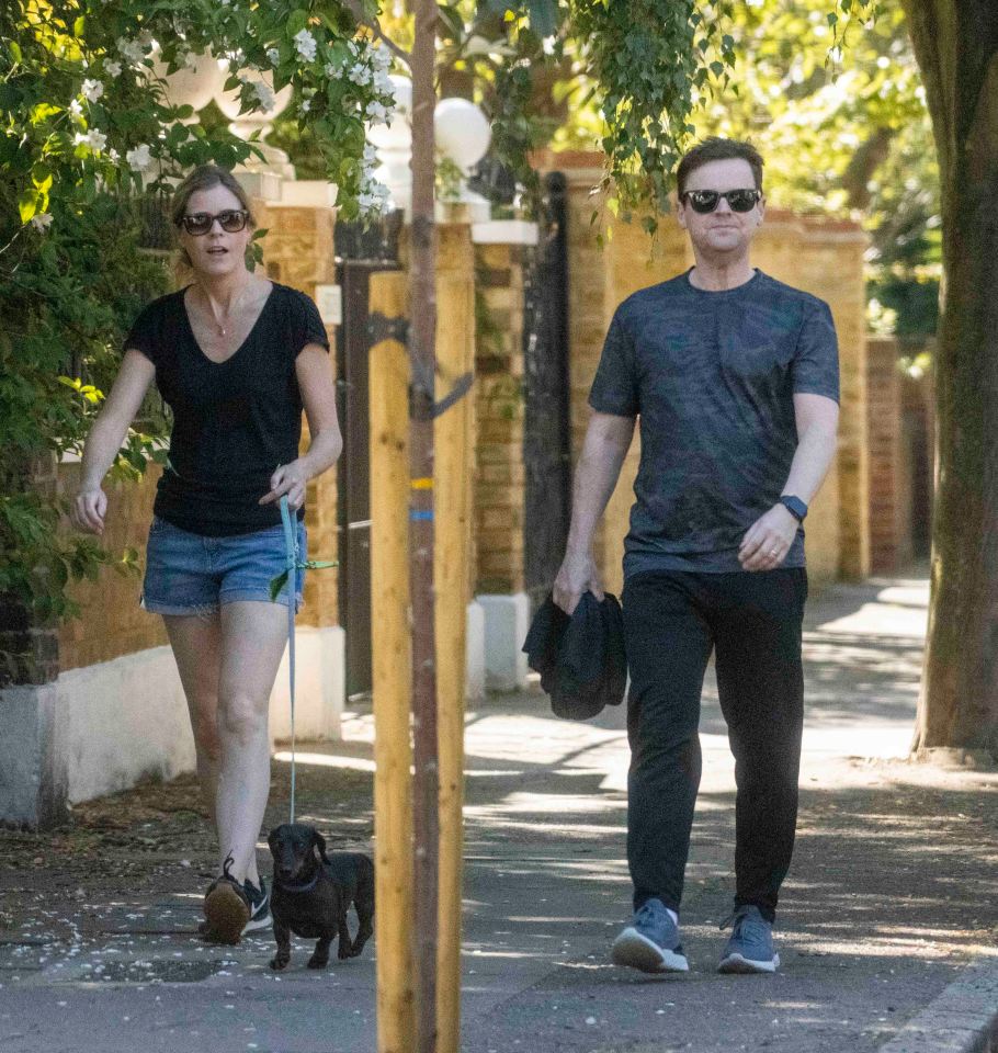  Ali and Dec were out enjoying the sunshine with their dog Rocky