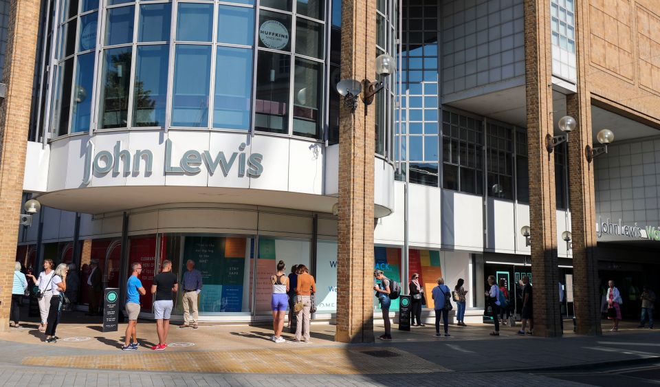 John Lewis also reopened stores today - customers seen in Kingston