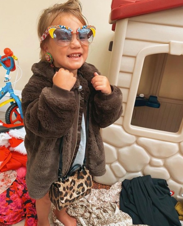 The two-year-old is a growing up to be quite the fashionista