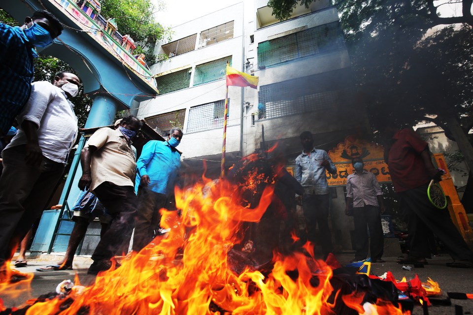 Protests in Bangalore against China in wake of deadly border clash