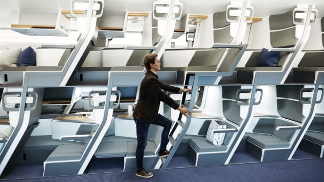 A new design by a start-up company could transform air travel by creating two tiers of seating inside the cabin