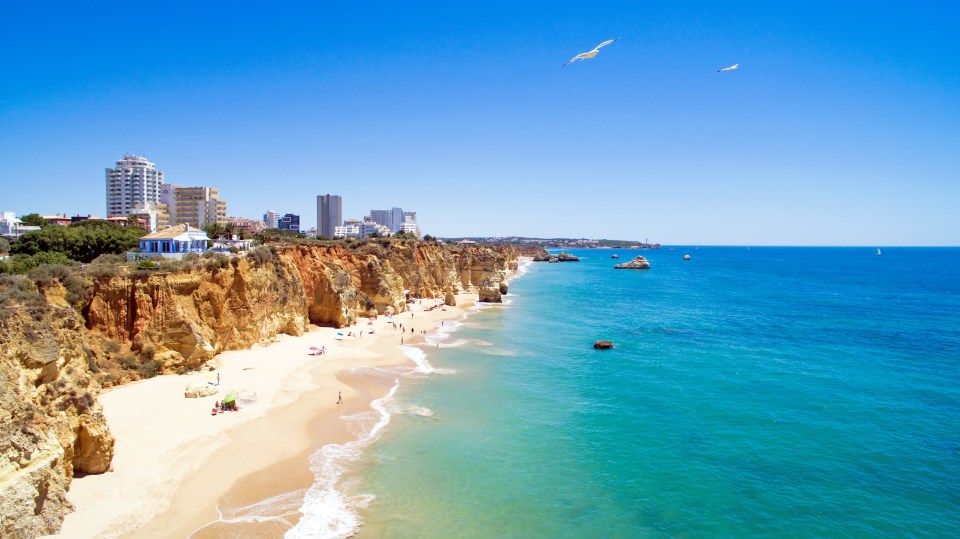 A seven-night stay in Praia da Rocha, the Algarve, Portugal, on a self-catering basis costs £214pp, including flights