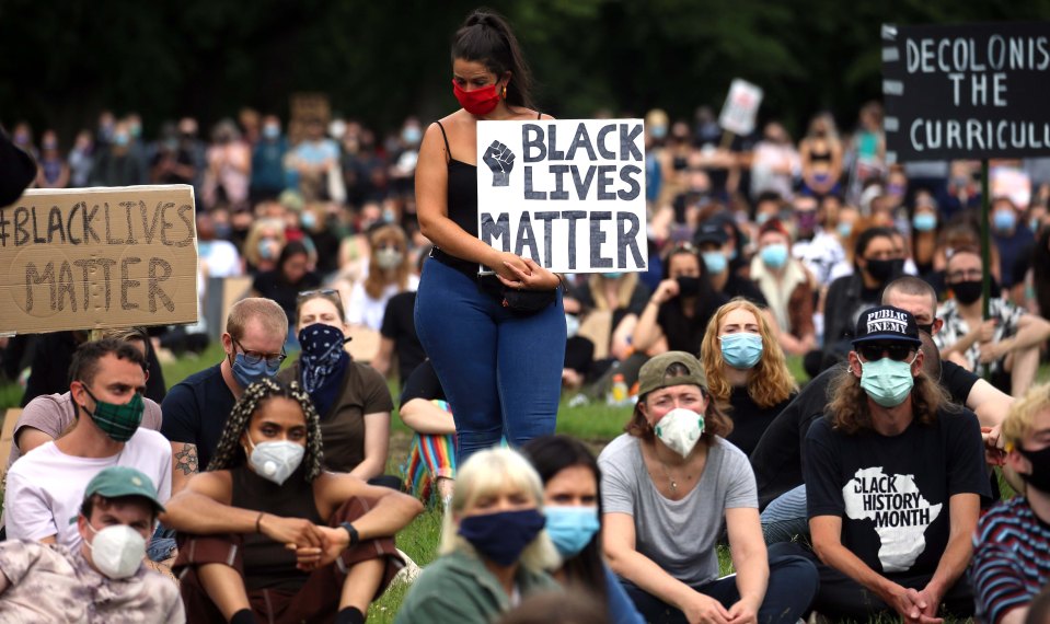 Protestors gathered at Woodhouse Moor in Leeds