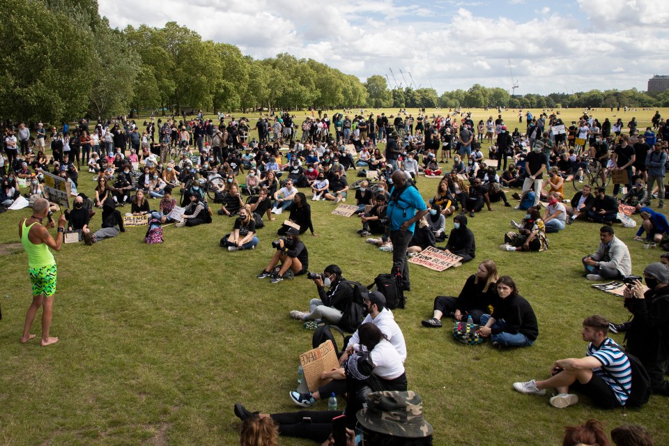 Protestors gathering in their hundreds in London