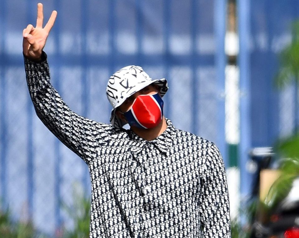 Layvin Kurzawa rocked a bucket hat as he posed for the cameras