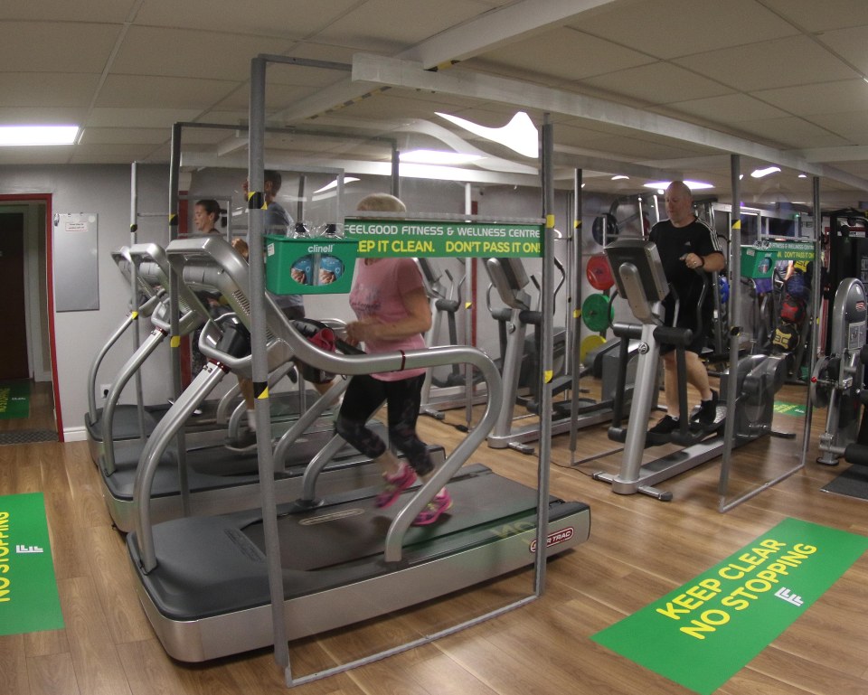 The gym uses screens, a one-way system and strict no stop and chat rules to keep fitness fanatics safe