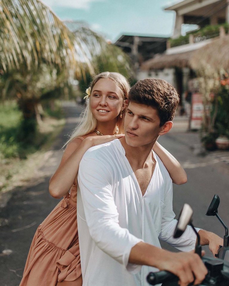  Anastasia Tropitsel with her boyfriend Viktor Maydanovich who was biking with her when she crash