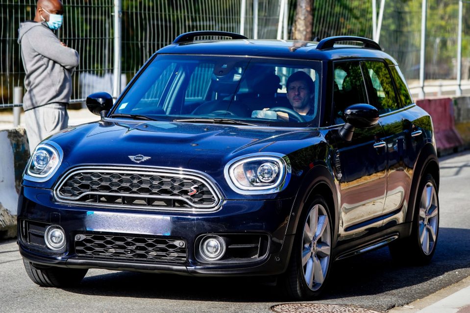 Sporting director Leonardo was pictured driving in in his Mini