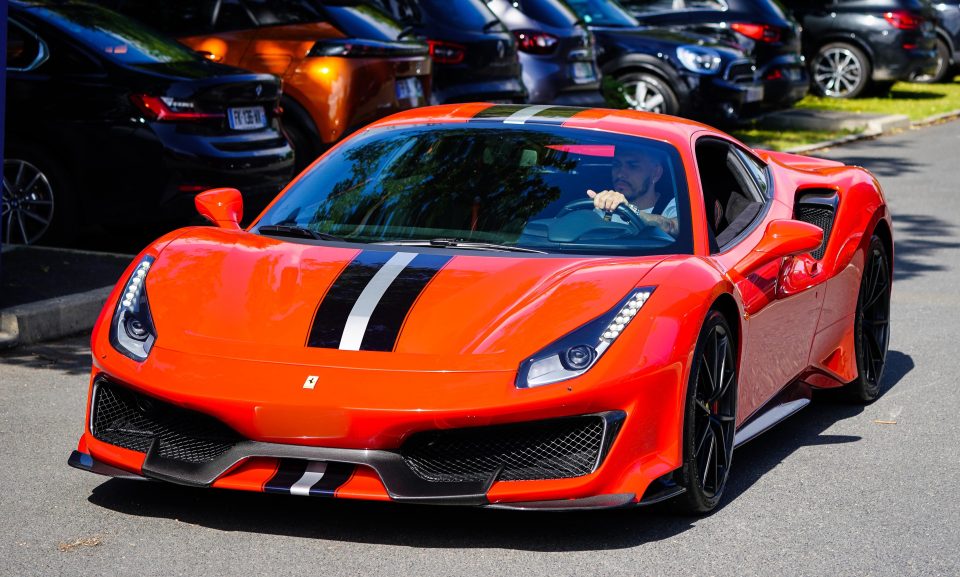 Leandro Paredes turned plenty of heads as he turned up to PSG training in a £203,000 Ferrari F8 Tributo