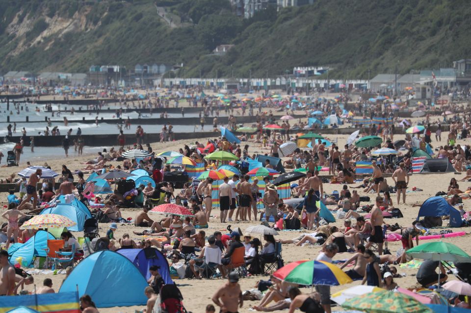 This beach in Bournemouth was packed with sunseekers on Tuesday