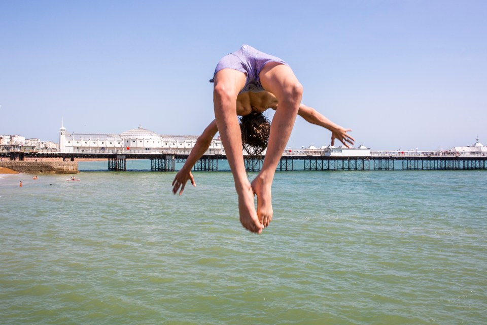 One youngster took a backflip into the water in Brighton