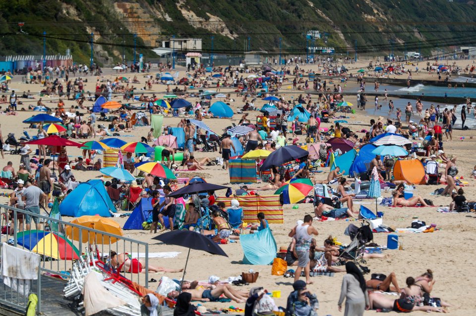 Bournemouth beach was packed on Wednesday afternoon