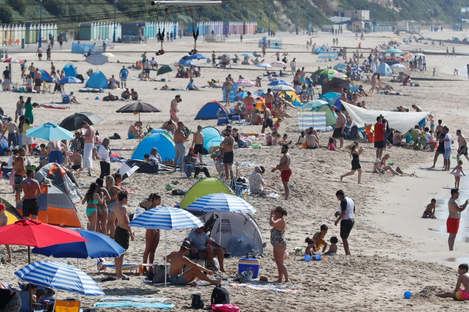 Bournemouth beach was busy on Wednesday morning