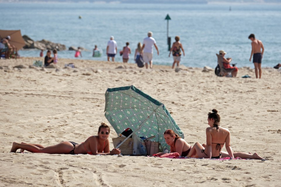  Branksome beach was a popular spot to enjoy the sun on Wednesday