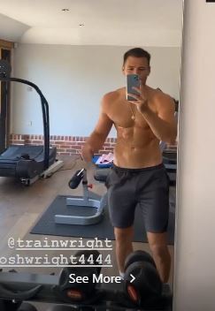  Mark Wright, 33, showed how much hard work goes into getting a rock hard six pack