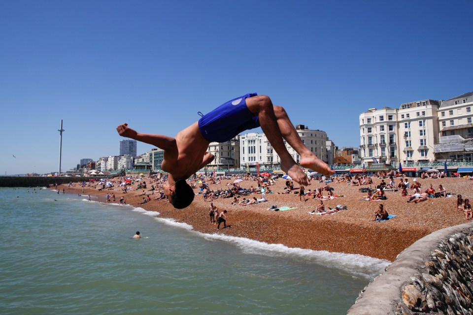 The beach at Brighton was packed with visitors 