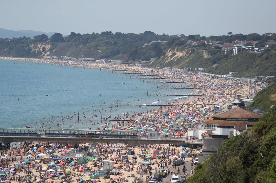 Thousands of people gathered at Bournemouth beach on Thursday