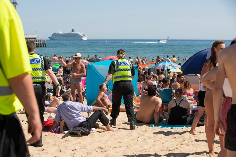 Emergency crews said they were left "completely overstretched" by crowds at Bournemouth beach